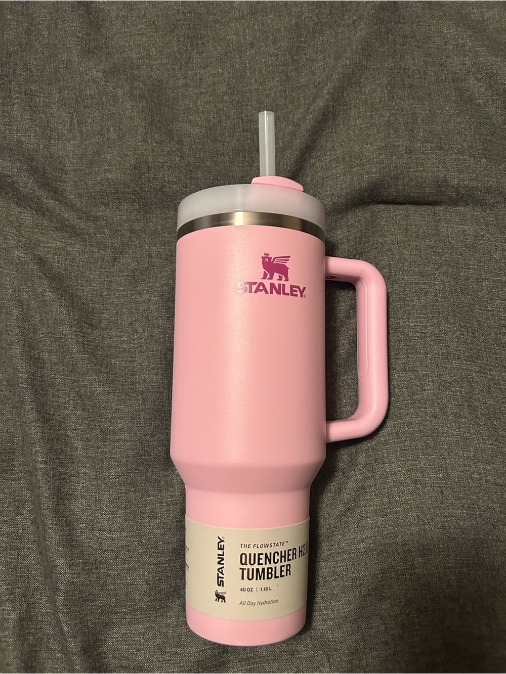 Stanley Pink Quencher Tumbler with Handle and Straw 40 oz